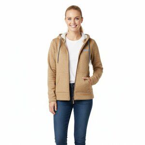 Columbia Women’s Brown Sherpa-Lined Full Zip Hoodie Jacket | Size L | NWT
